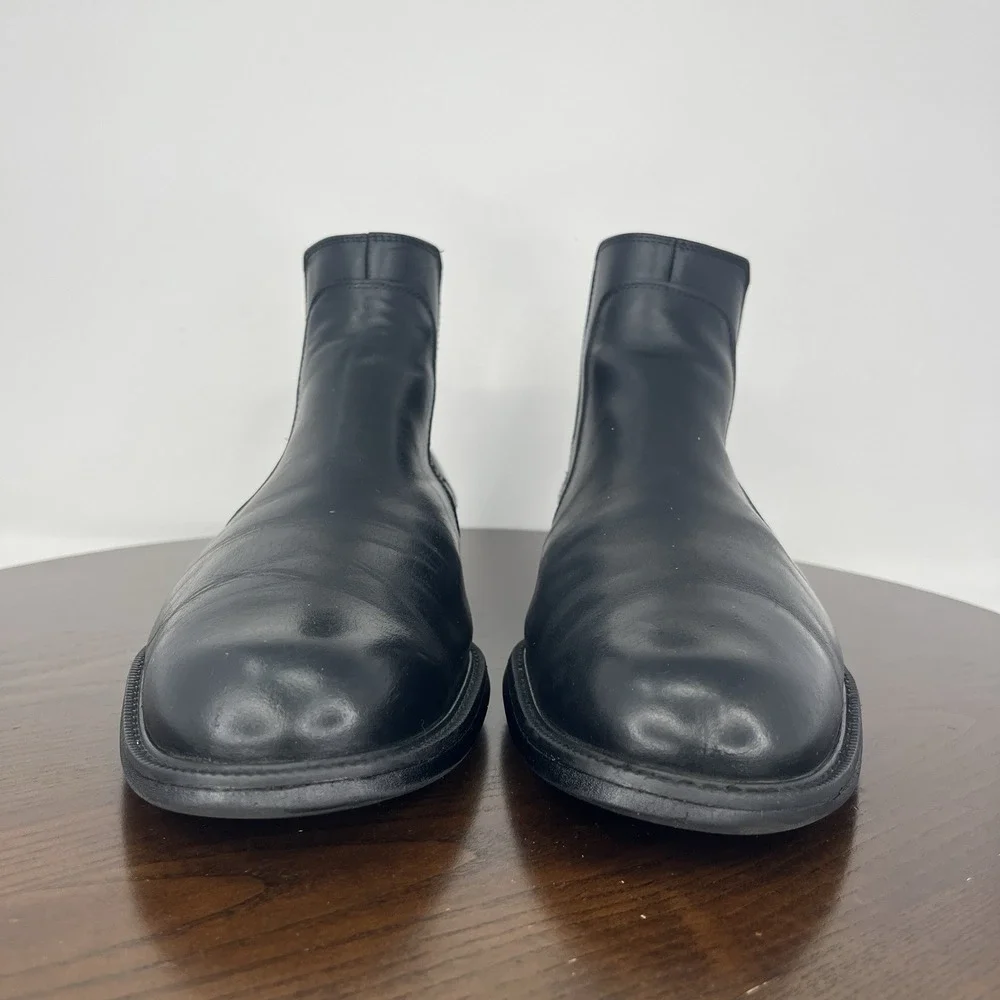 Johnston & Murphy XC4 Boots Men 11.5M Black Sheepskin Chelsea Dual Width Pull On